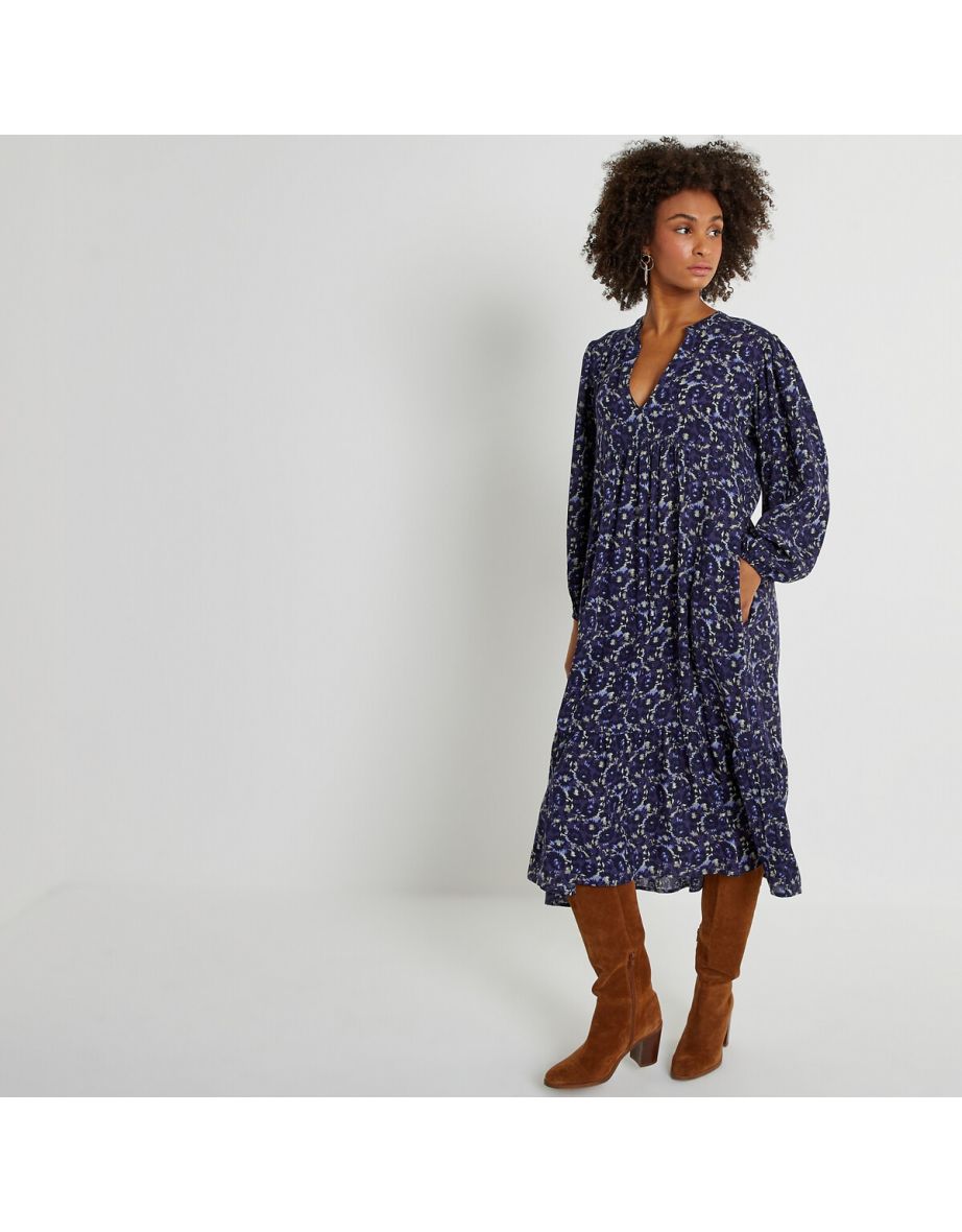 Printed Full Midi Dress