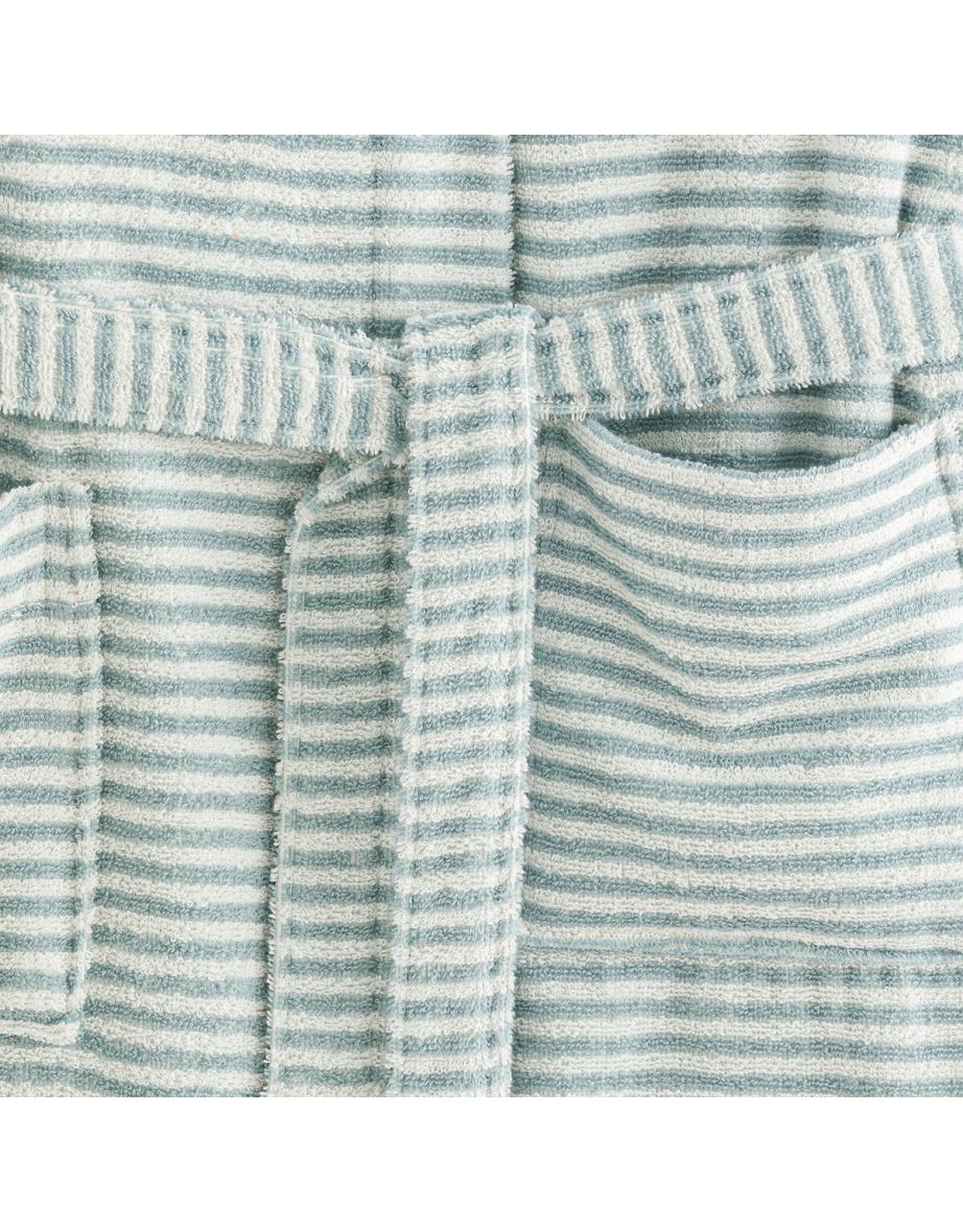 Malo Striped Hooded Cotton Terry Bathrobe - 3