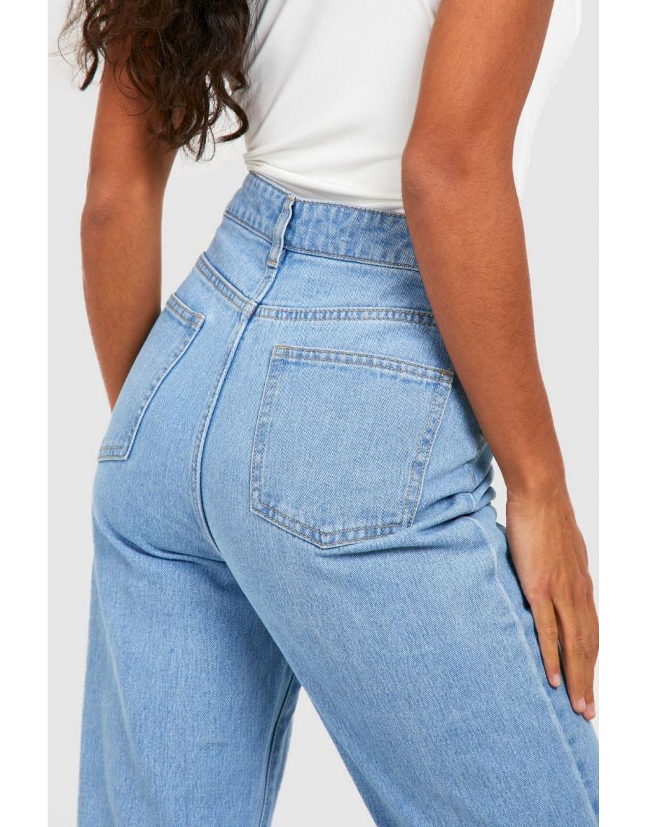 Basics High Waisted Straight Leg Jeans - light wash - 3