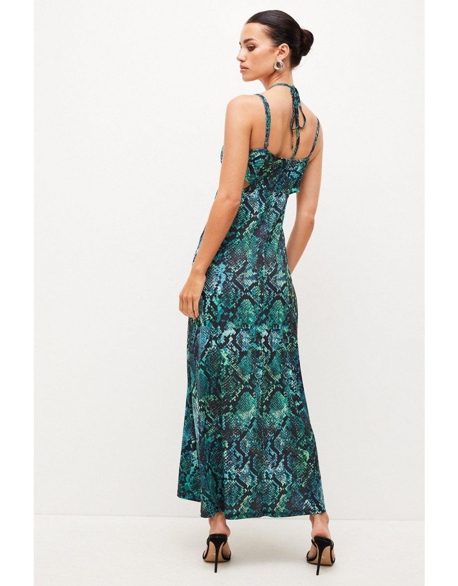 Petite Snake Print Jersey Crepe Maxi Dress - 2