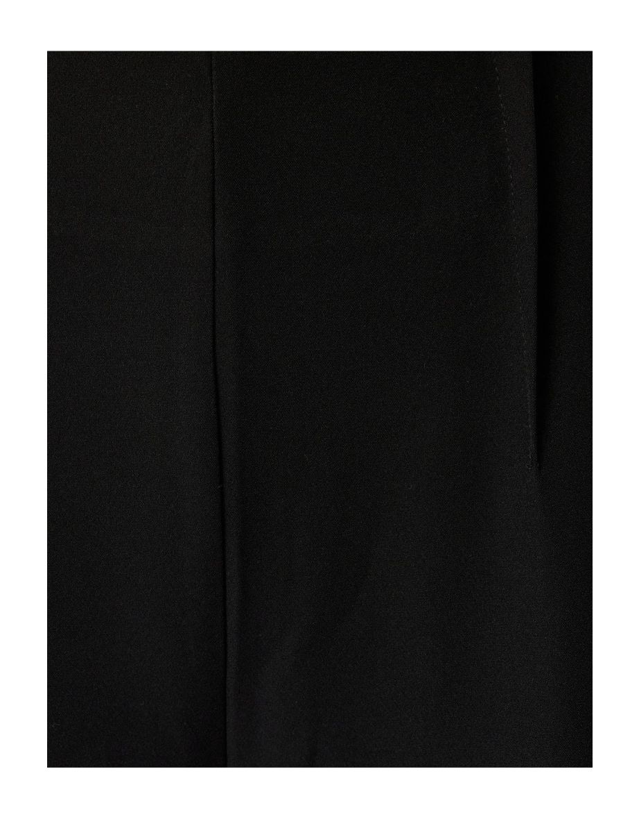 Short Wide Leg Fabric Trousers High Waist Pocket - 5