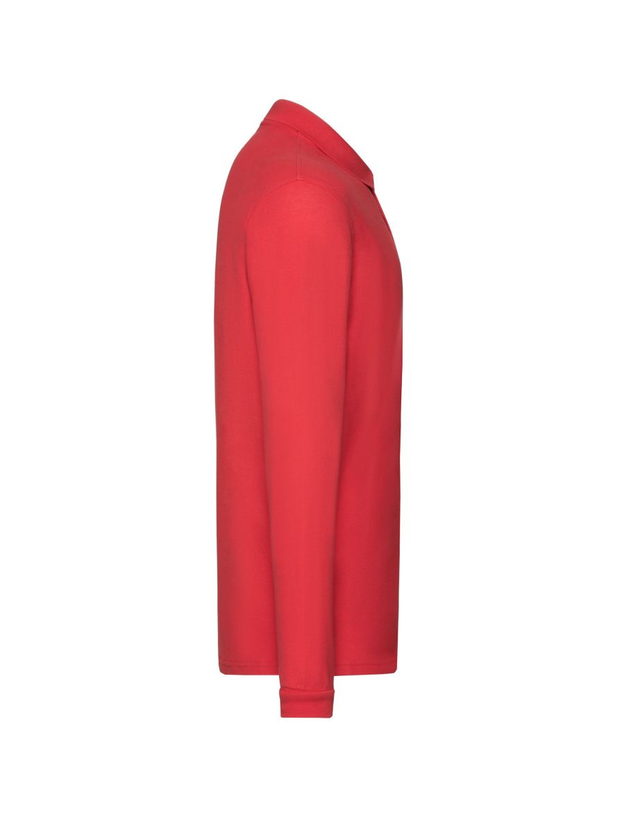 Fruit of the Loom Mens Premium Pique Long-Sleeved Polo Shirt - Red - 2