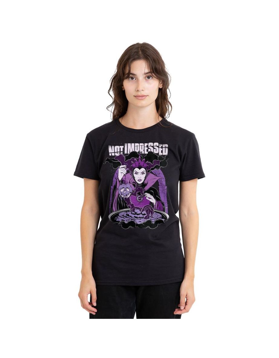 Disney Villains Unisex Adult Not Impressed Evil Queen T-Shirt - Black