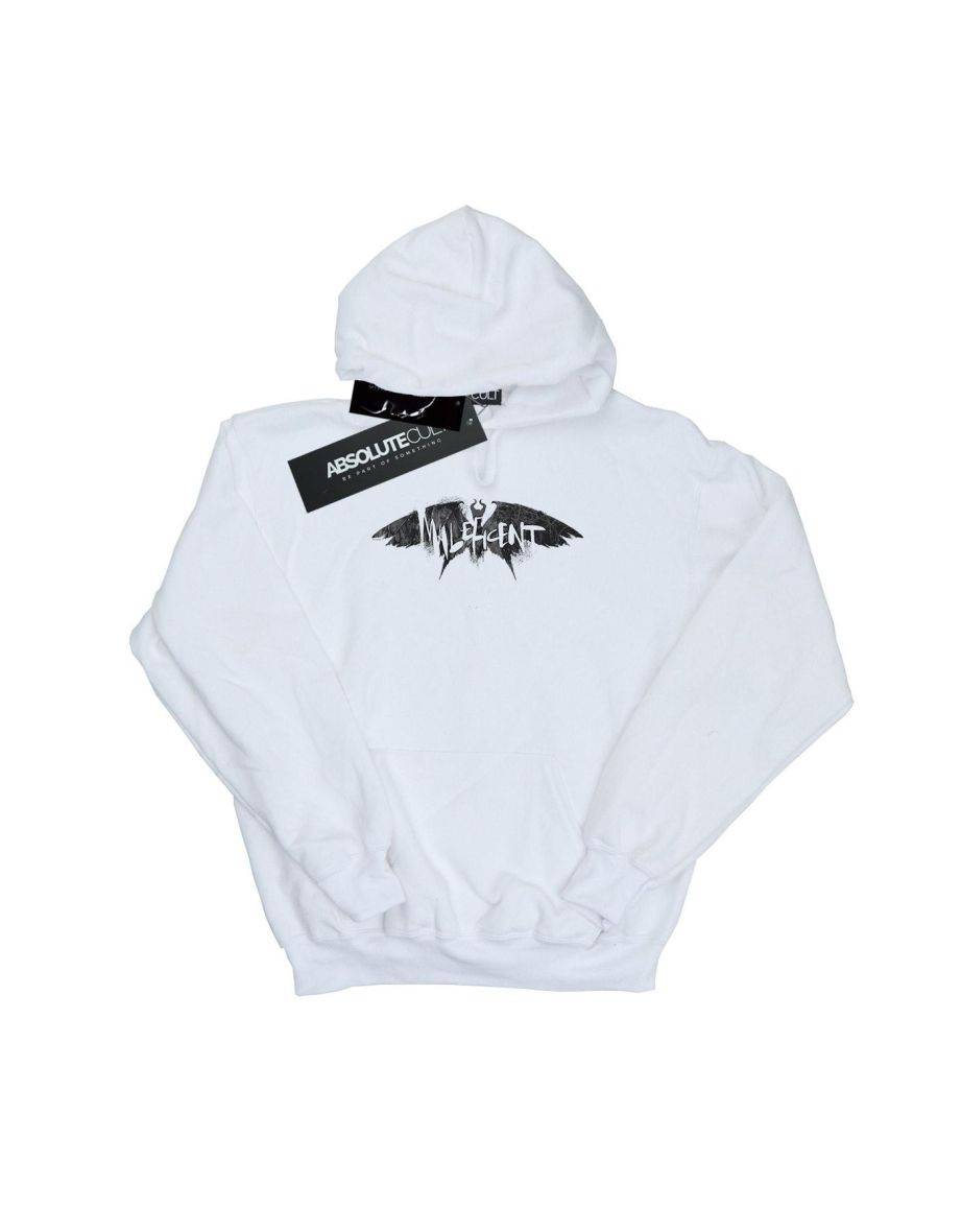 Disney Girls Maleficent Mistress Of Evil Wings Silhouette Hoodie - White