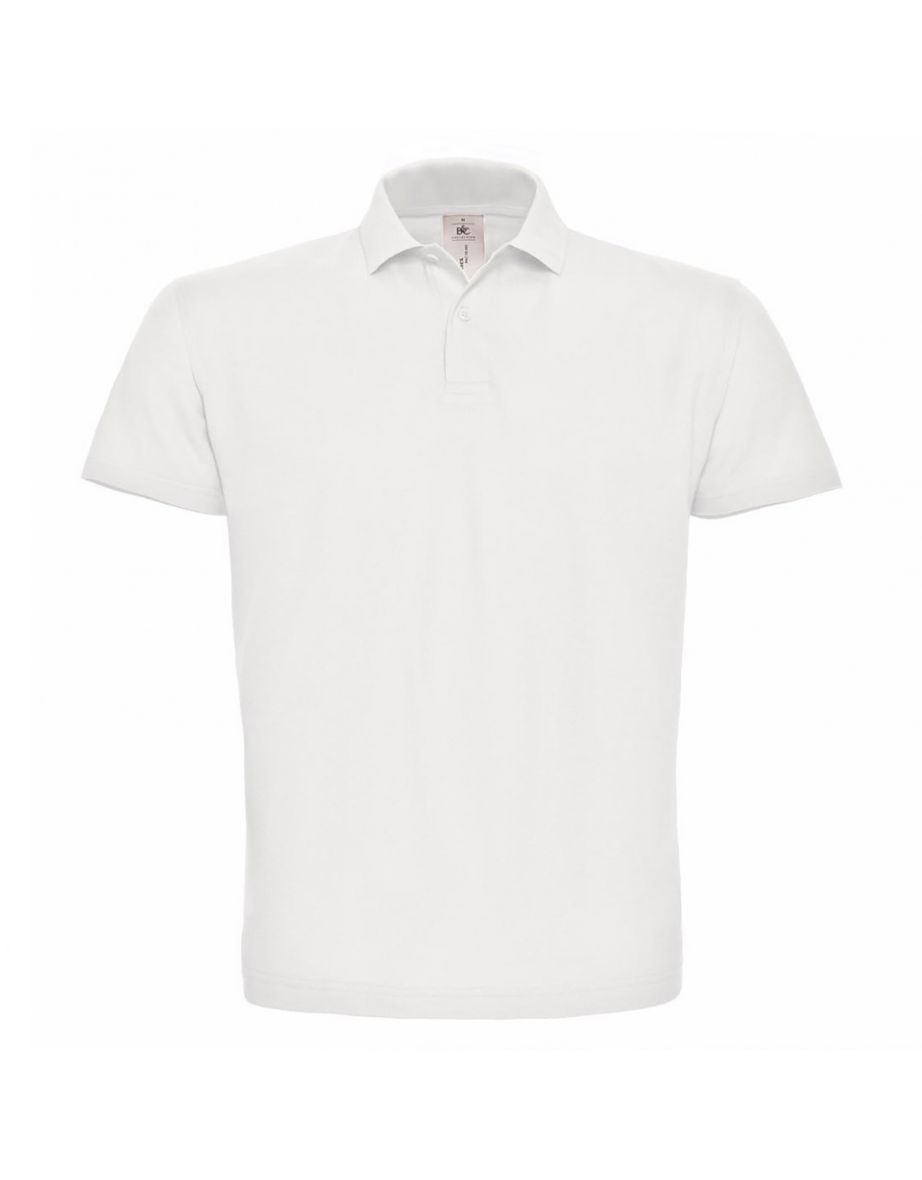 B&C ID.001 Mens Short Sleeve Polo Shirt - White
