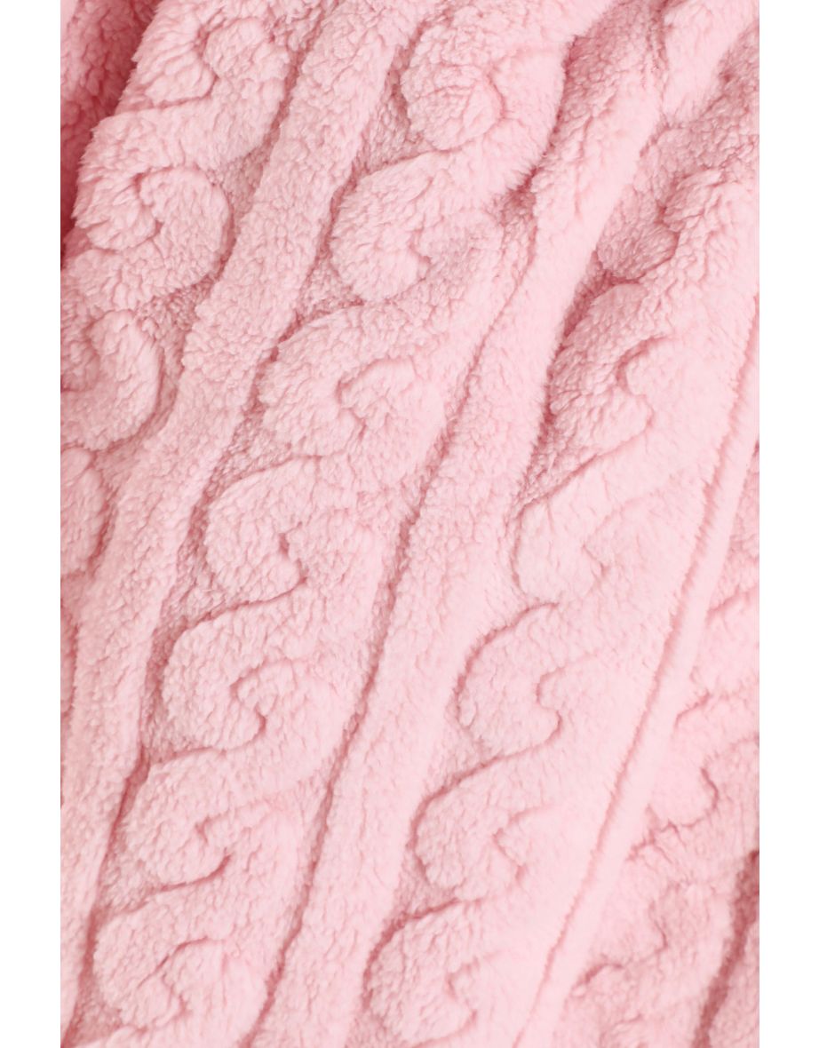 Quiz Pink Textured Fleece Robe - 2