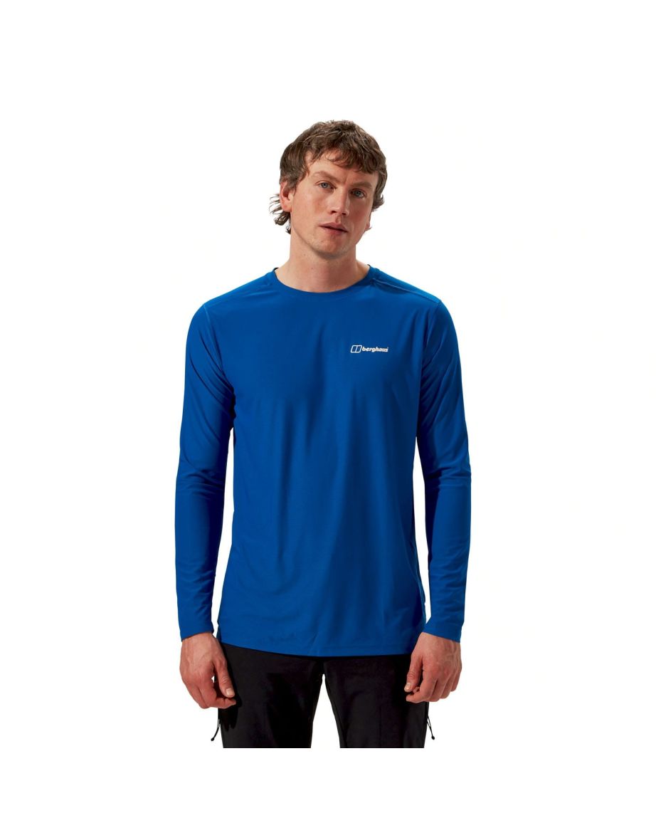 Men's Berghaus 24/7 Crew Long Sleeve Tech T-Shirt in Blue