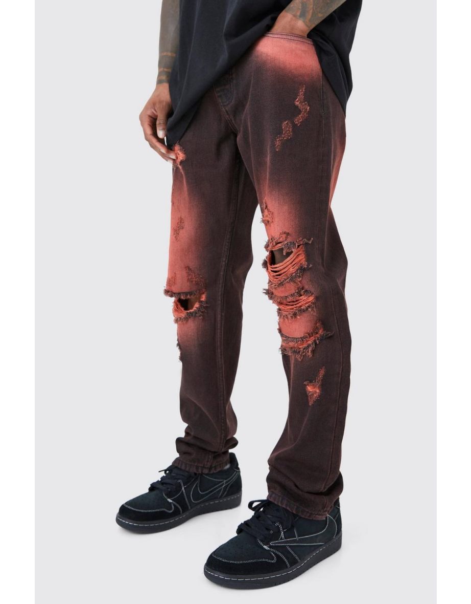 Red discount bleached sweatpants