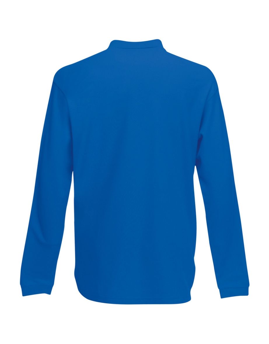 Fruit Of The Loom Mens Premium Long Sleeve Polo Shirt - Royal - 1