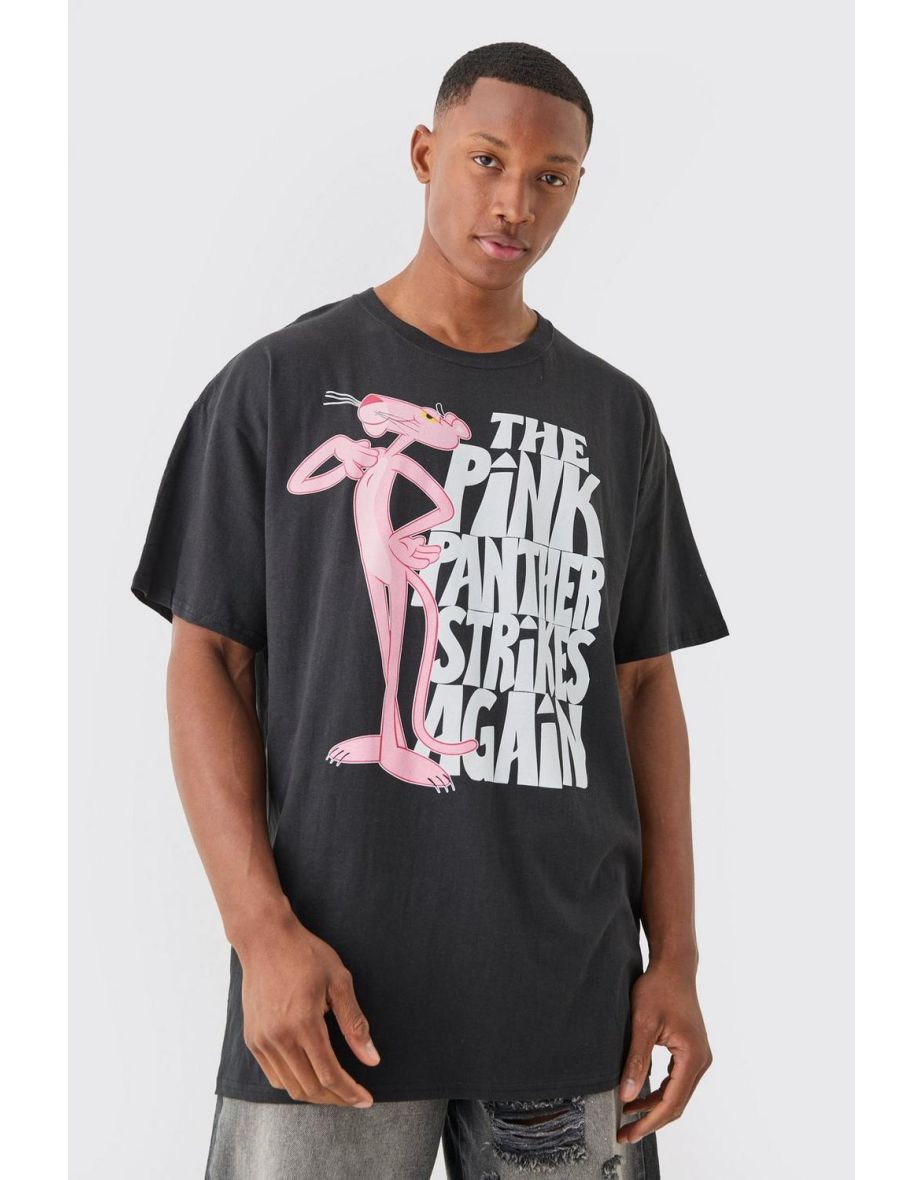 Oversized Pink Panther License T-shirt - black