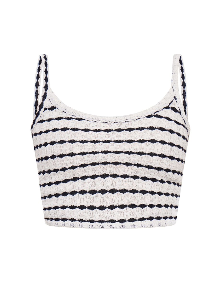 Monochrome Stripe Knitted Cami Top - 4