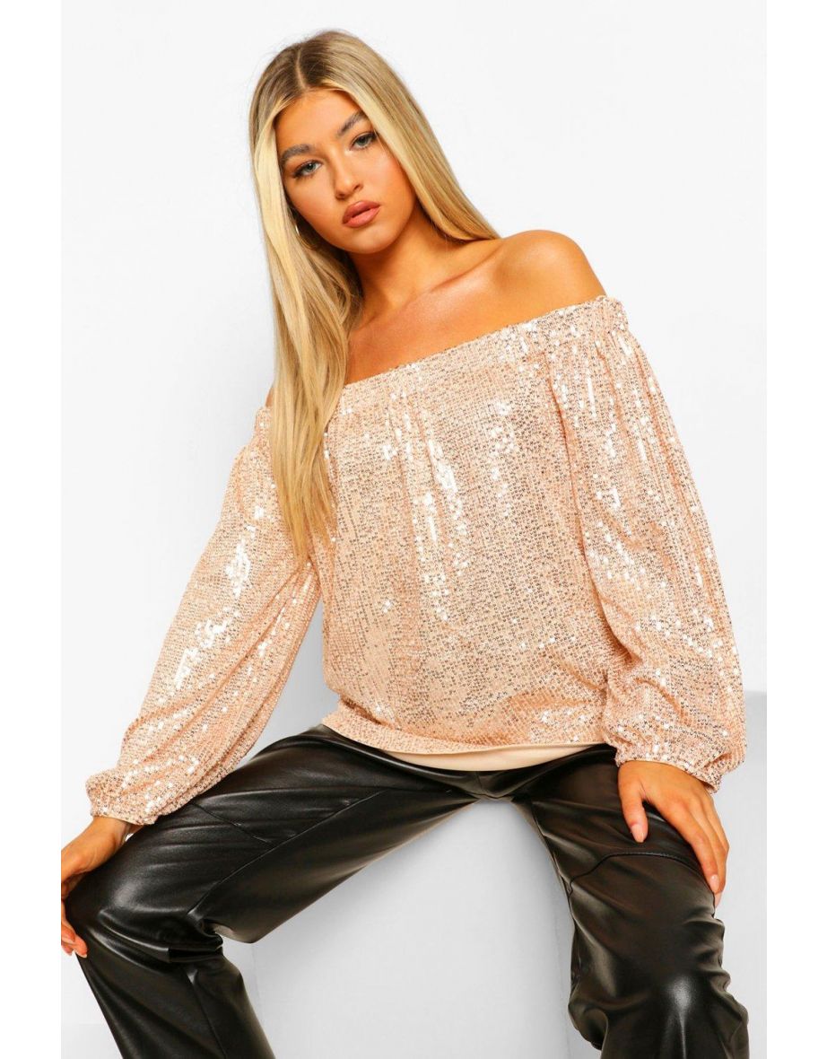 Gold glitter long sleeve top best sale