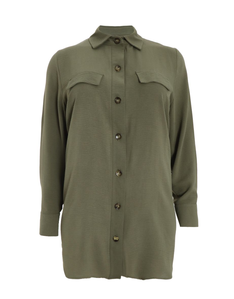 Curve Khaki Utility Shirt - 5