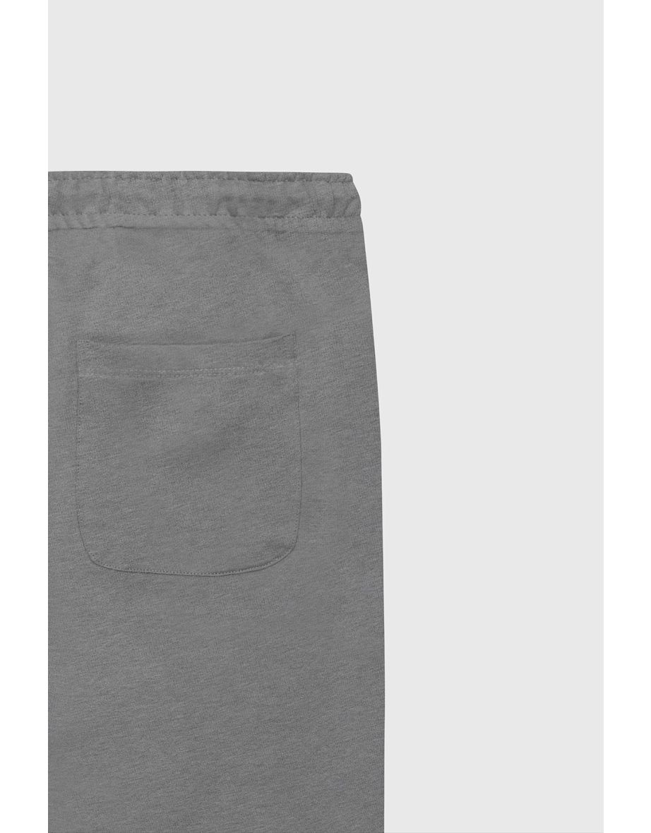 Men's Gray Standard Fit Daily Comfortable Sports Knitted Shorts - 7