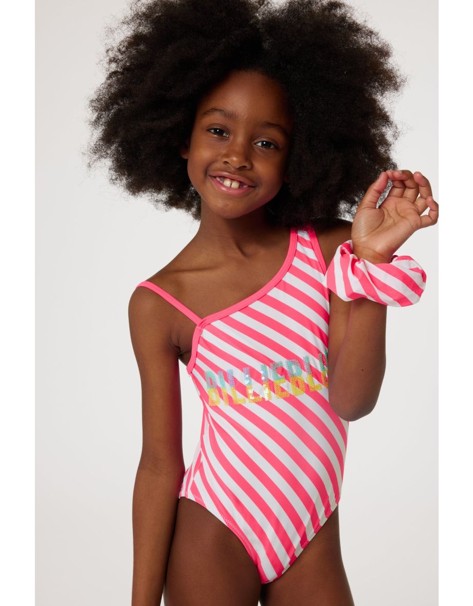 Girls Swimsuit With 2 Scruchies in Pink