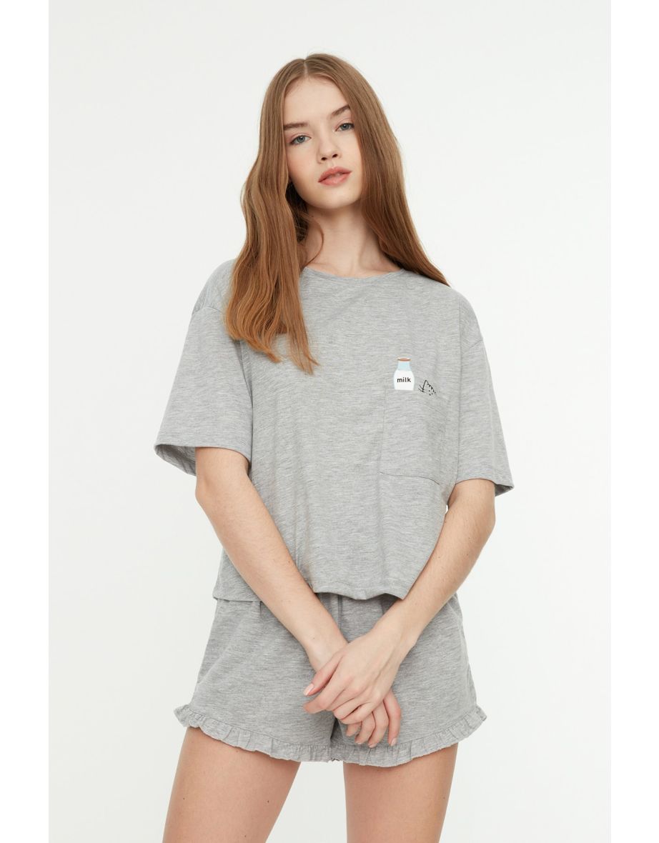Pajama Set - Gray - Plain