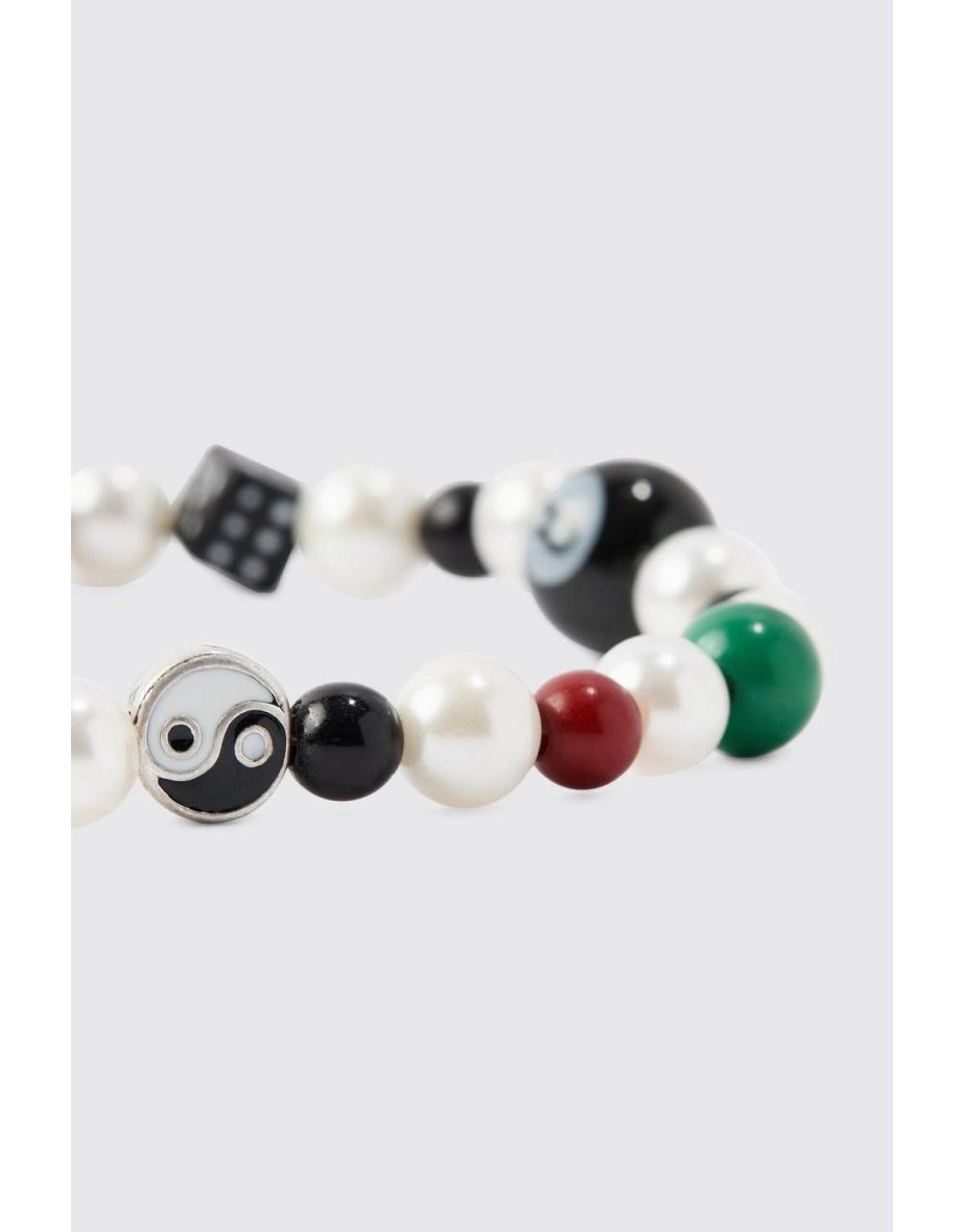 Mixed Bead & Pearl Dice  Bracelet - multi - 3