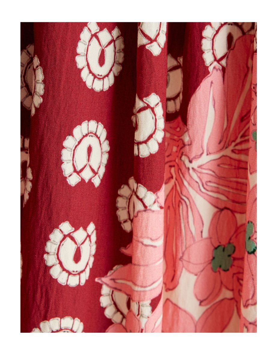 X Melis Ağazat - Long Bell Skirt Ethnic Patterned Viscose Fabric - 5