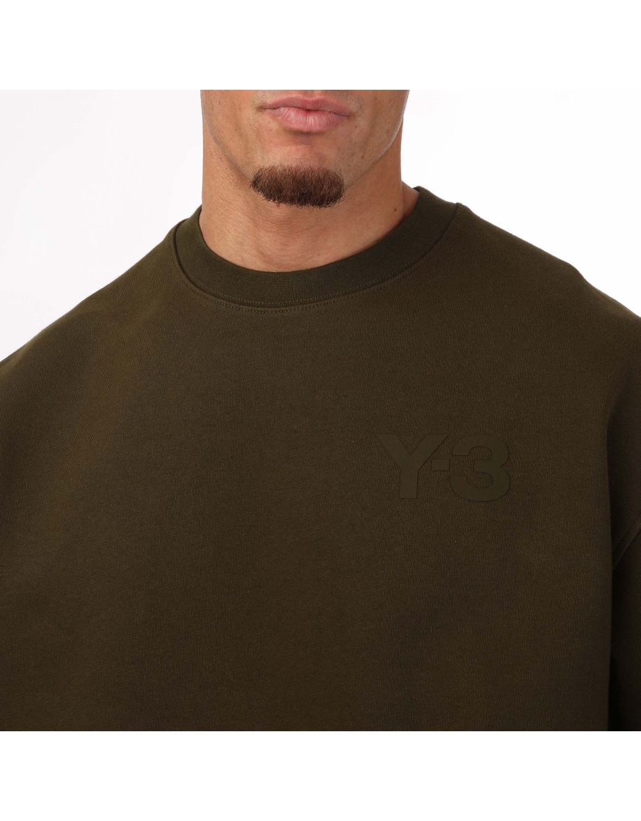 Men's Y-3 Classic Chest Logo Crew Sweatshirt in Green - 5