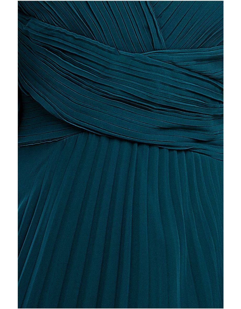 Goddiva Balloon Sleeve Chiffon Maxi Dress - Emerald - 3