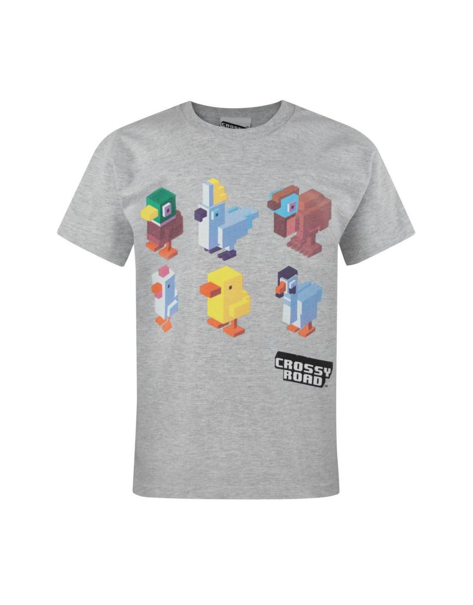 Crossy Road Childrens/Boys Official Character Design Short Sleeved T-Shirt - Light Grey