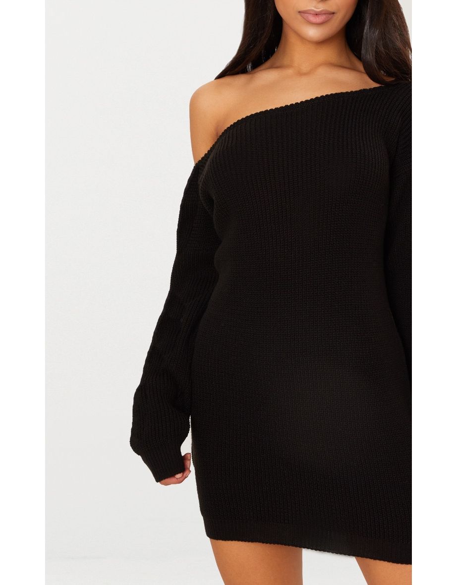 black off the shoulder jumper dress