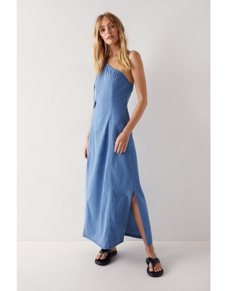 Warehouse chambray hot sale midi dress