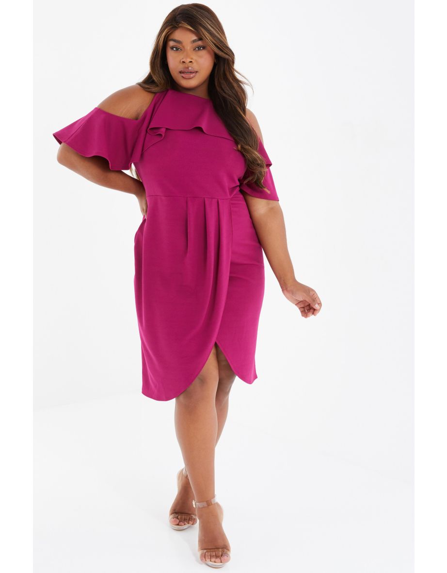 Quiz cold shoulder dress hotsell