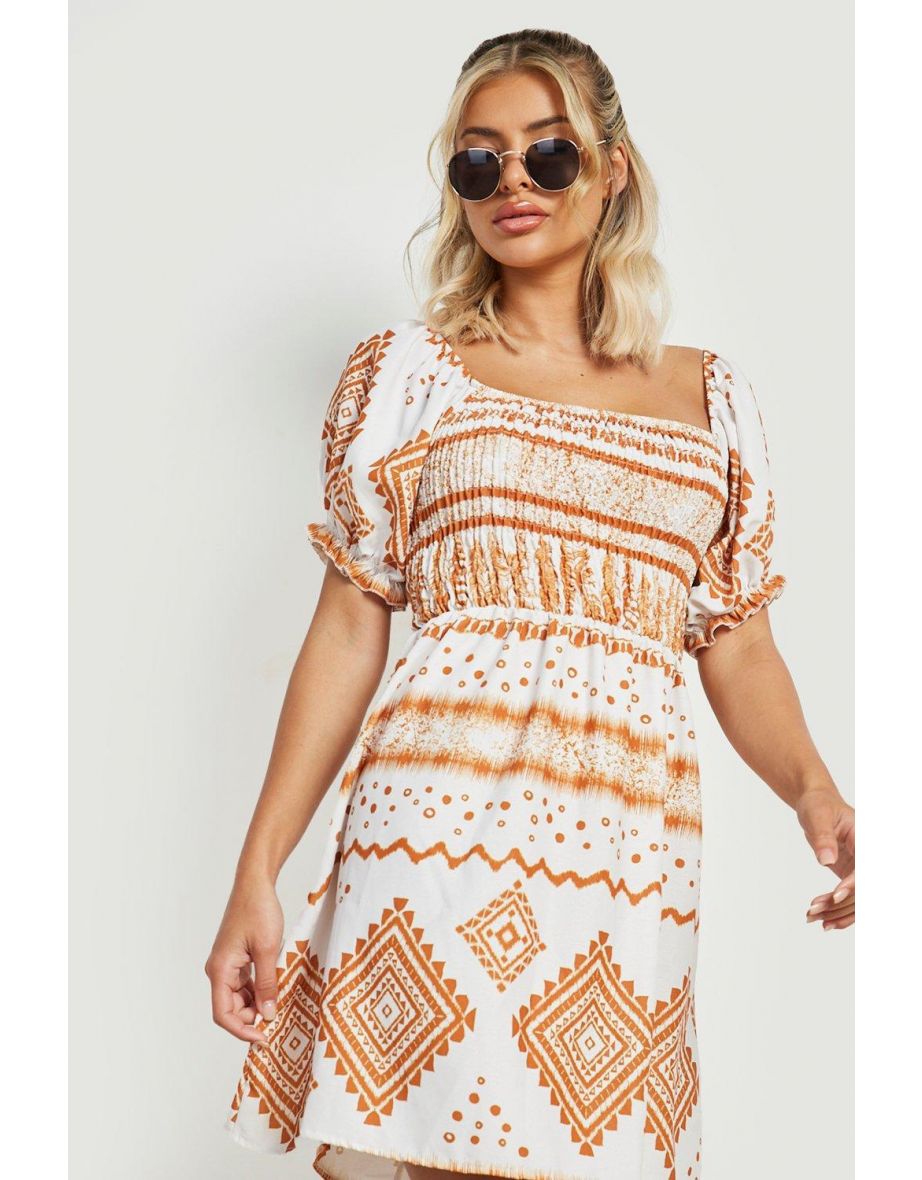 Tan deals smock dress