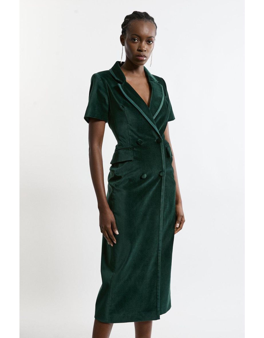 Velvet Grois Grain Double Breasted Blazer Dress