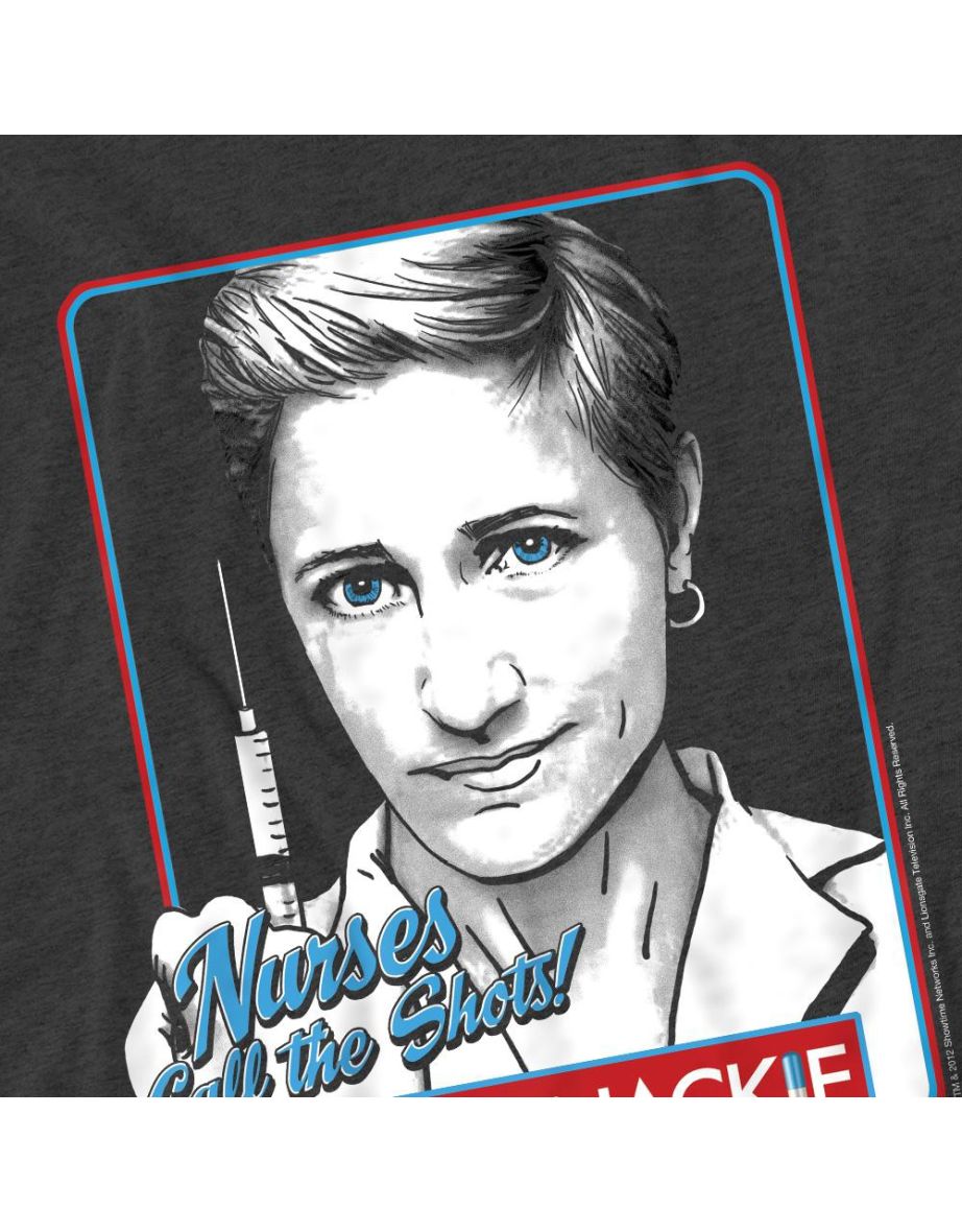 Nurse Jackie Unisex Adult Nurses Call The Shots T-Shirt - Charcoal - 3