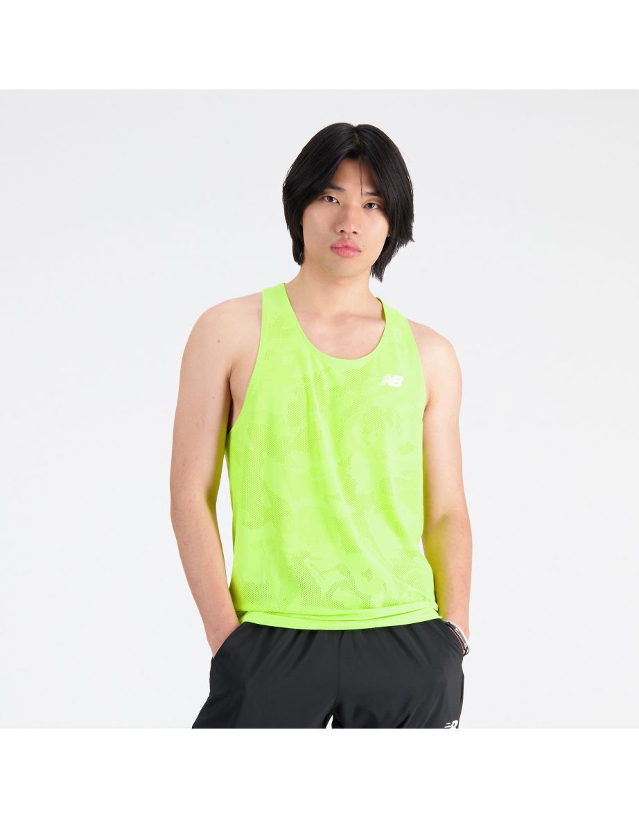 Men's New Balance Q Speed Jacquard Singlet in Yellow