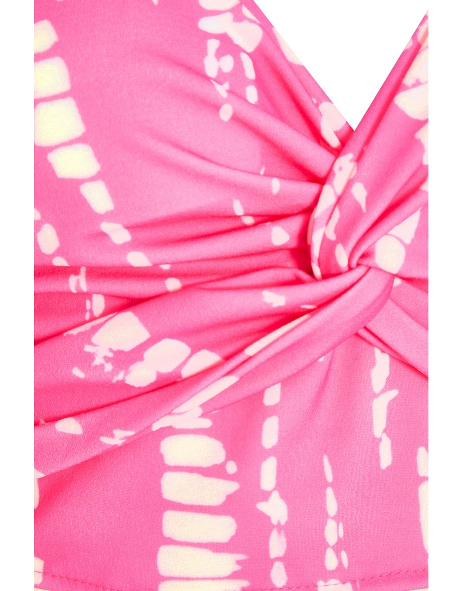 Pink Twist Front Crop Top - 5