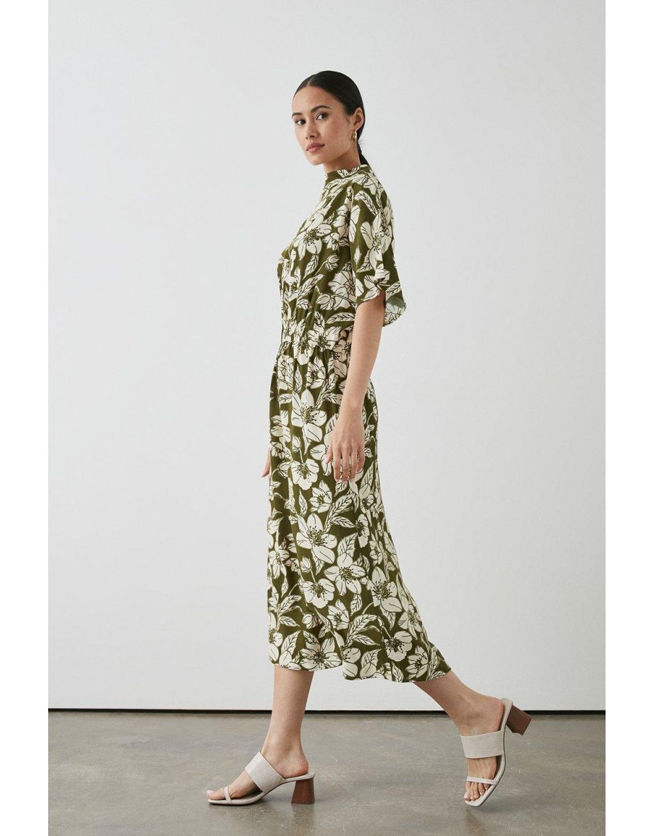 Debenhams green floral dress top