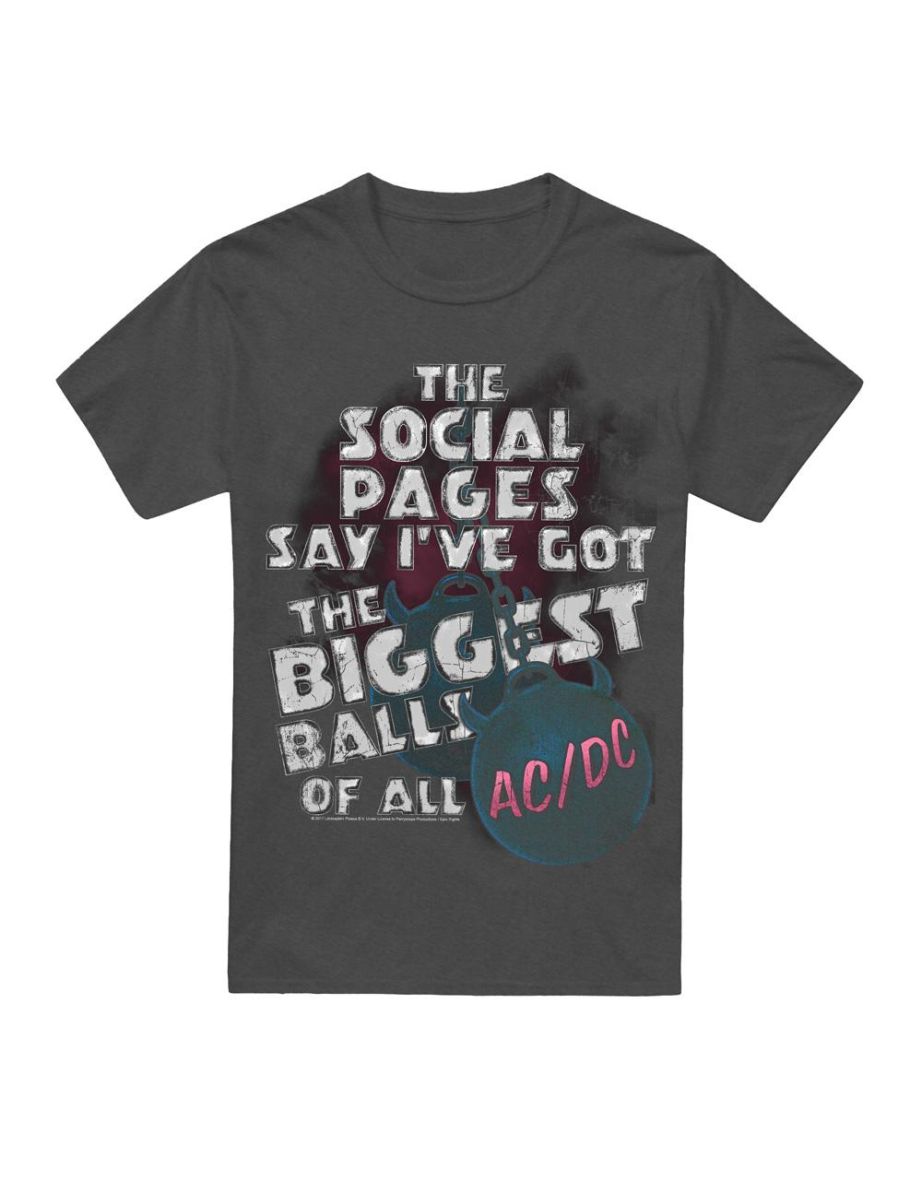 AC/DC Unisex Adult Big Balls T-Shirt - Charcoal