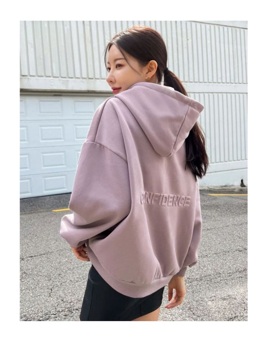 Women's Lilac Purple Confidence Printed Hoodie - 5