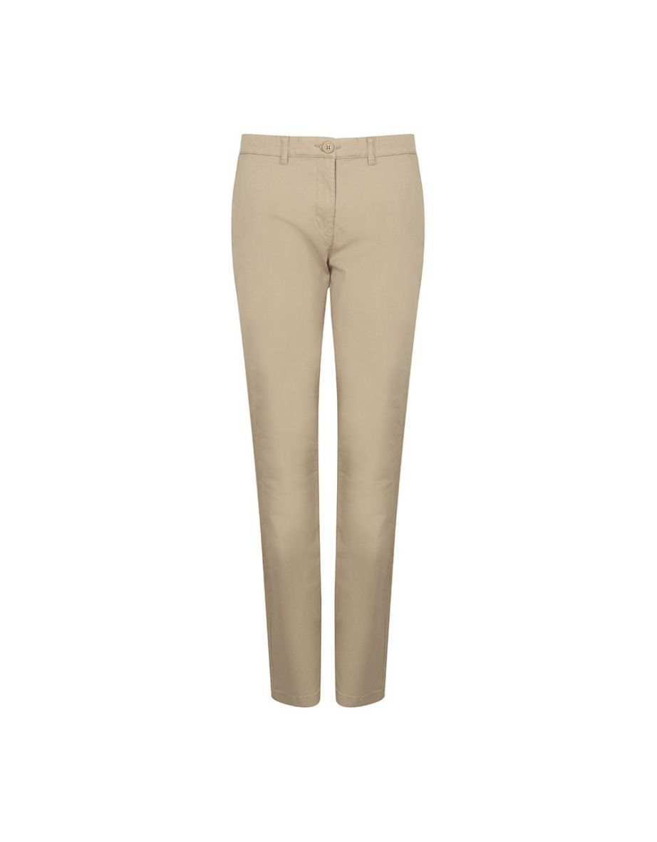 Henbury Womens/Ladies Stretch Chinos - Stone