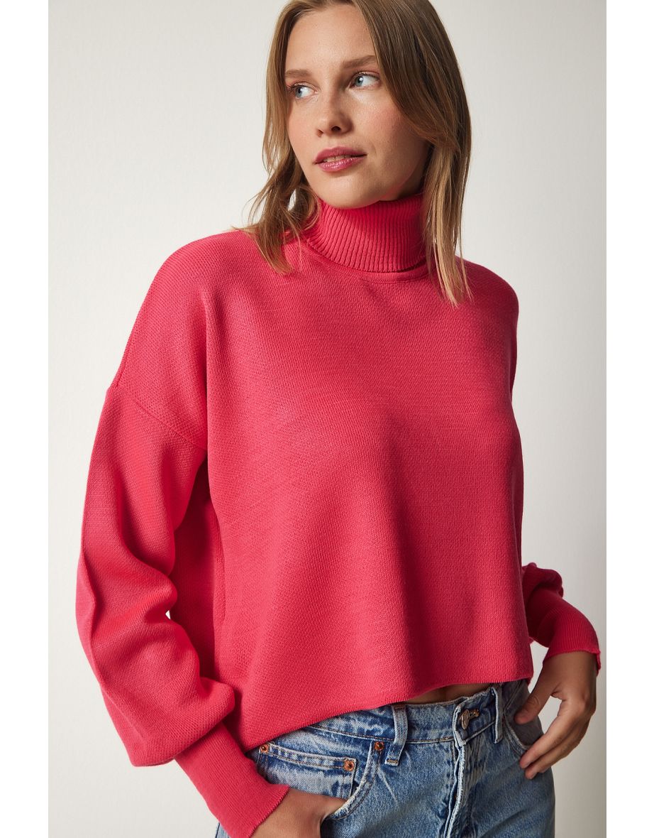 Dark pink turtleneck sweater hotsell