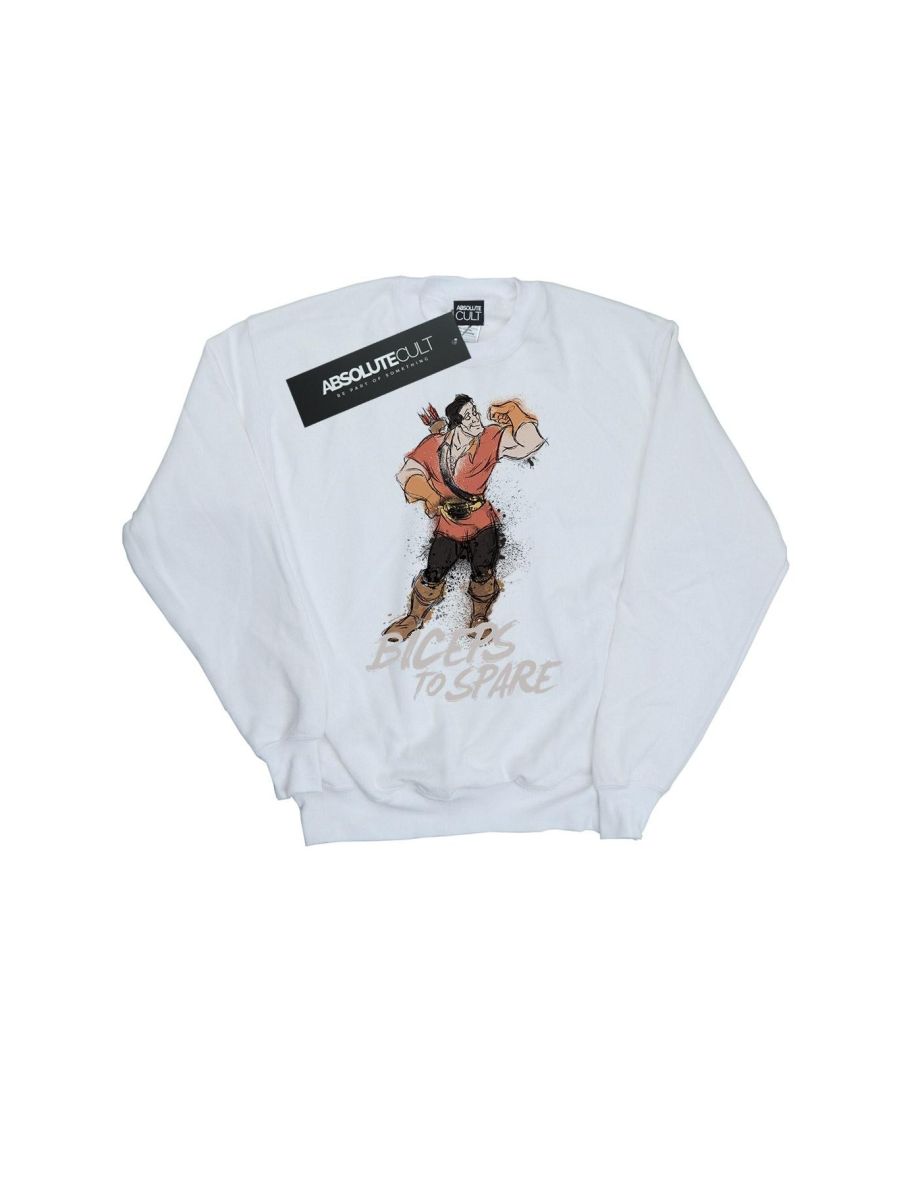 Disney Boys Beauty And The Beast Gaston Biceps To Spare Sweatshirt - White