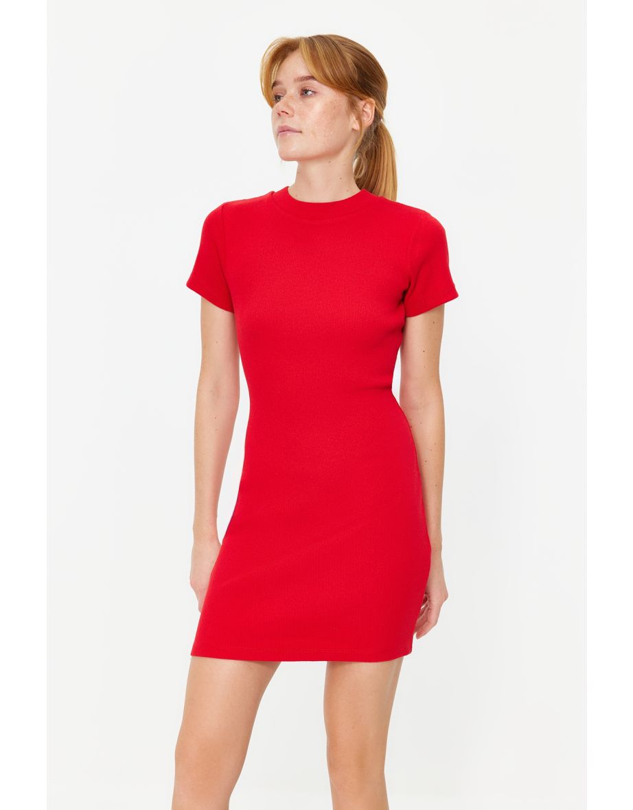 Fitted short sleeve dress store