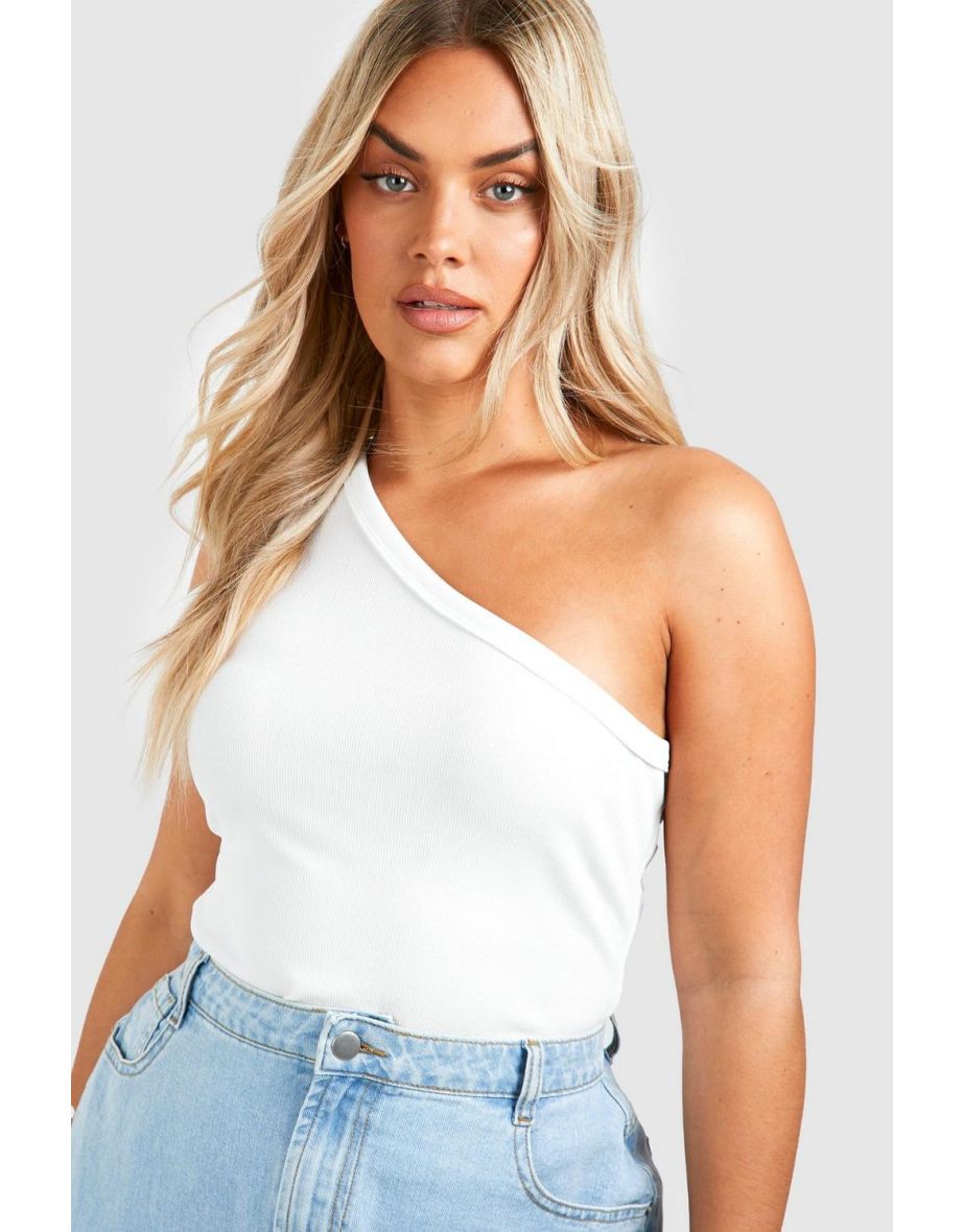Shop Plus Thick Binding One Shoulder Top white Online in United Arab Emirates VogaCloset