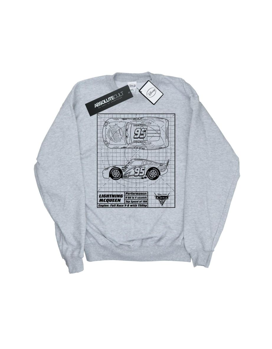Cars Boys Lightning McQueen Blueprint Sweatshirt - Sports Grey