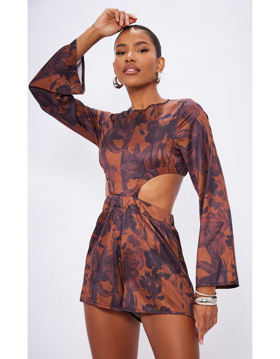 Flared Sleeve Cut Out Playsuit