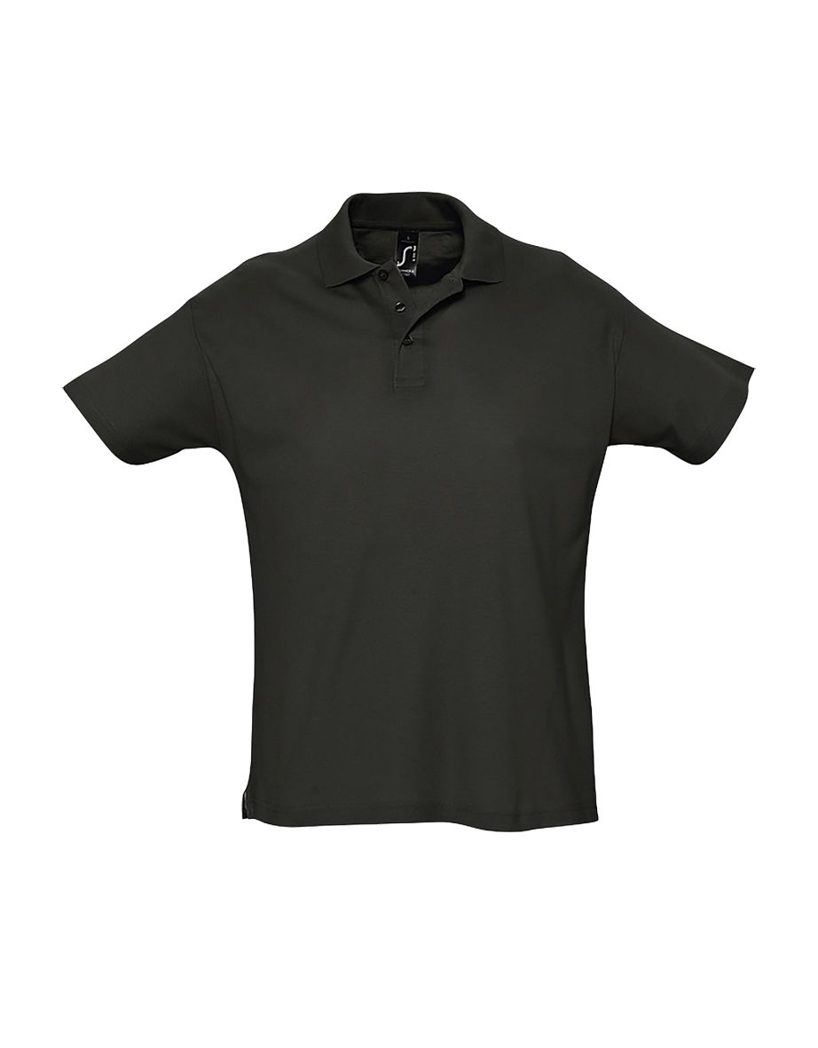 SOLS Mens Summer II Pique Short Sleeve Polo Shirt - Black