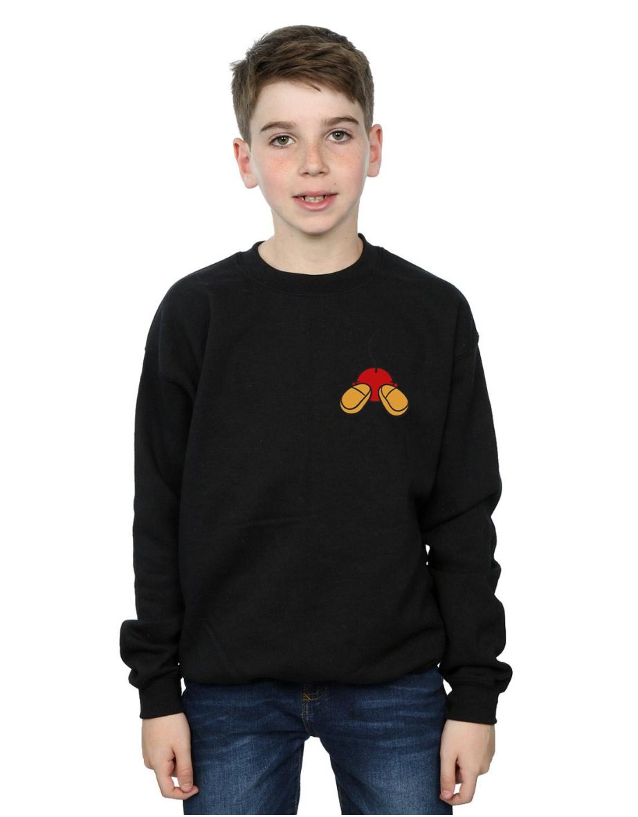 Disney Boys Mickey Mouse Backside Breast Print Sweatshirt - Black