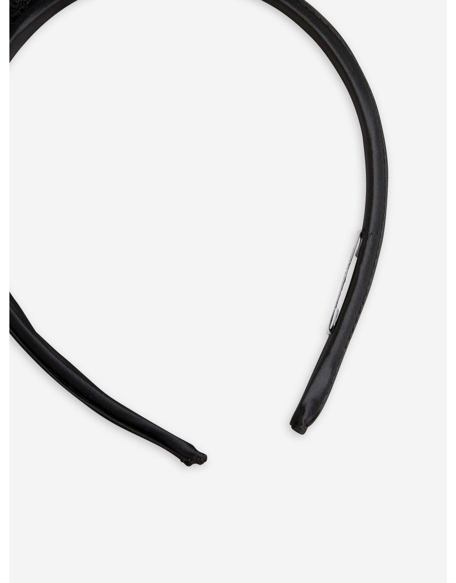Mini Rodini Girls Fluffy Cat Headband in Black - 2