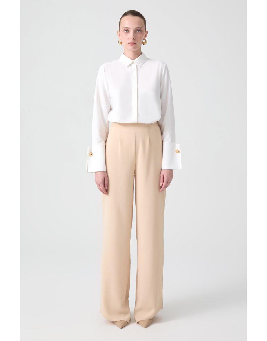 WIDE LEG CREPE TROUSERS