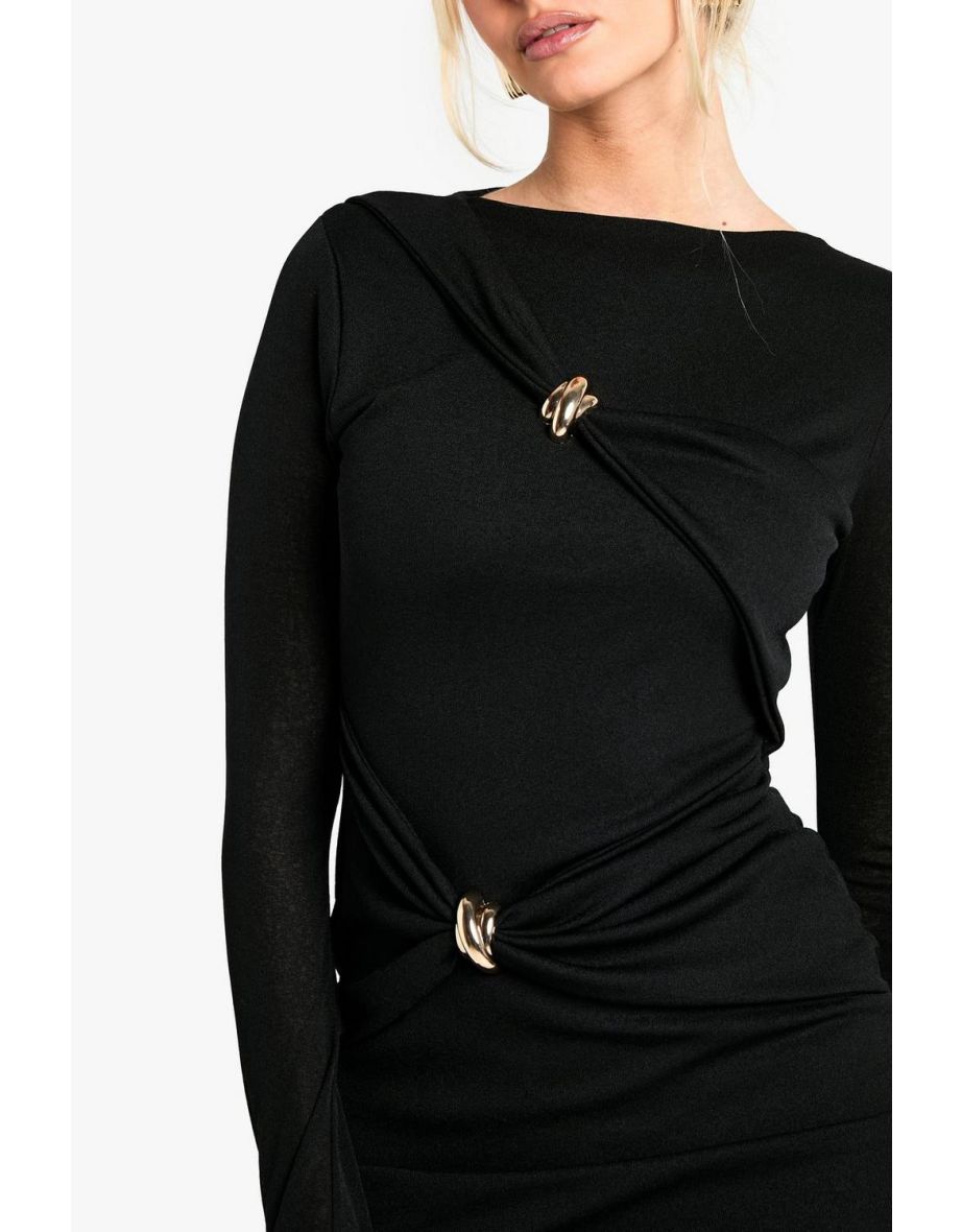 Trim Detail Wrap Over Mini Dress - 3