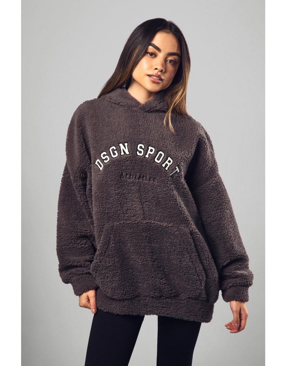 Dsgn Sport Applique Borg Hoodie