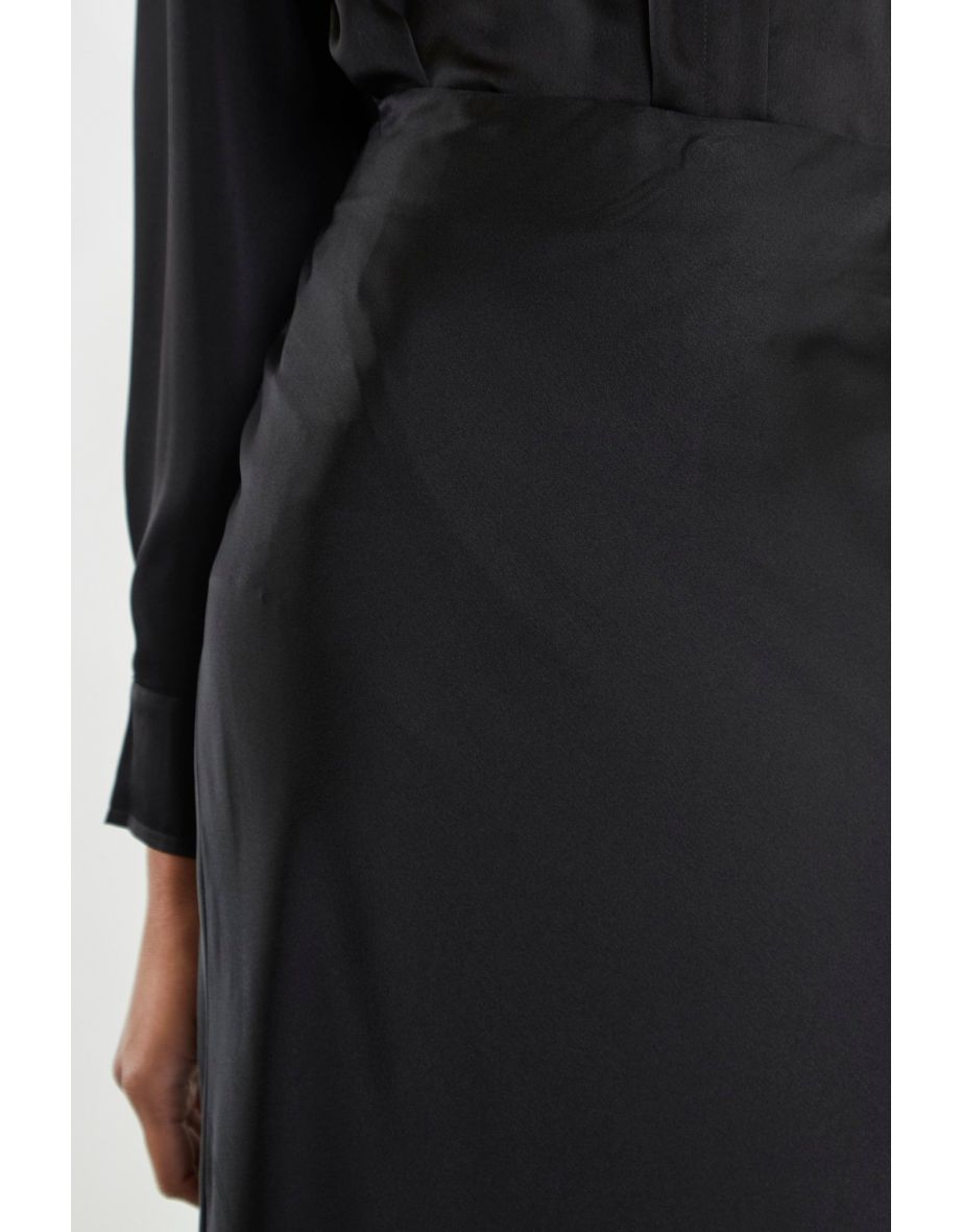 Black Bias-Cut Maxi-skirt - 3
